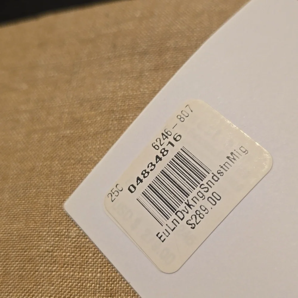❤️BUY 2 GET 1 FREE Euro. Flax Linen King/Cal. King Duvet Cover,Sandstone Melange